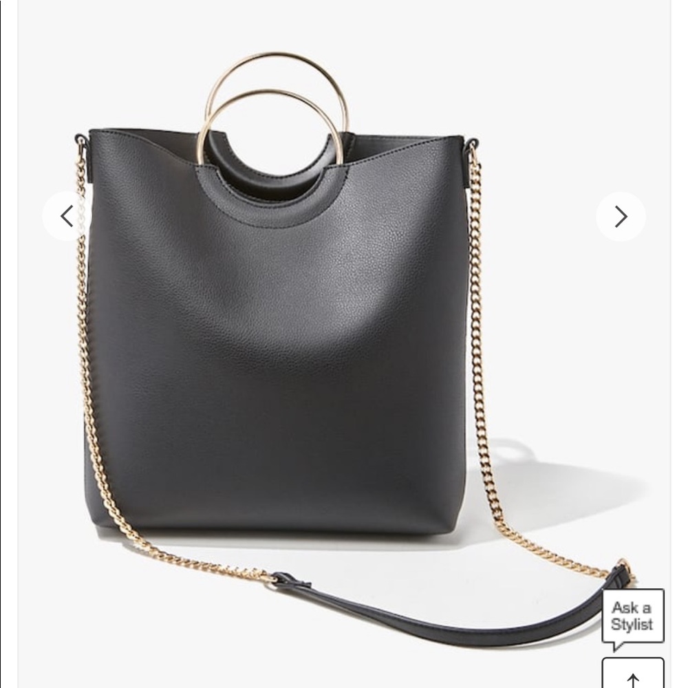 Faux Leather Tote Bag & Clutch Set